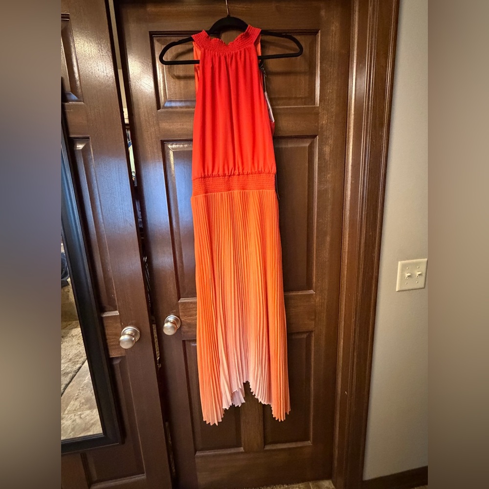 White House Black Market Orange Ombre Midi Dress - Picture 5 of 8